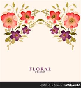 watercolor flower floral decoration template card design