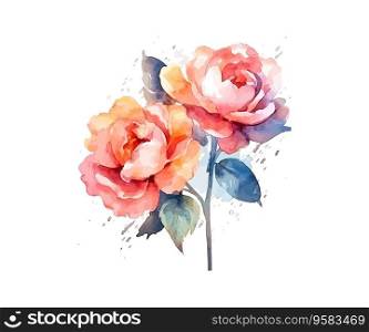 Watercolor flower. Vector illustration design.