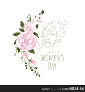 watercolor flower womens day greeting design