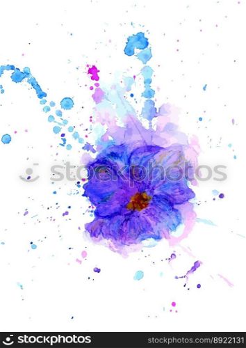 Watercolor flower3 vector image