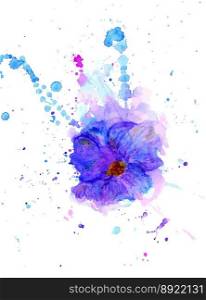Watercolor flower3 vector image