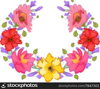 Watercolor flowers frame