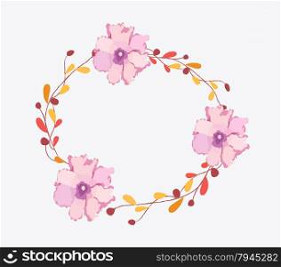 Watercolor flowers frame template