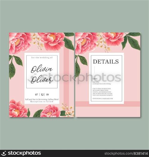 Watercolor flowers invitation template cards. Collection watercolor botanical vector suitable for Wedding Invitation, save the date, thank you, or greeting card.