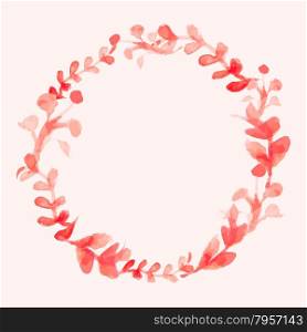 Watercolor flowers wreath. Hand painted wedding illustration. Vector.