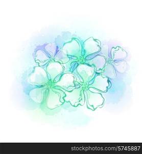 Watercolor frash flowers. Vector illustration EPS 10