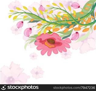 Watercolor Fuchsia flower
