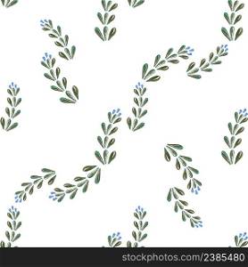 Watercolor green pattern with leaves. Handmade vector watercolor seamless pattern with green leaves. Seamless floral background with green leaves
