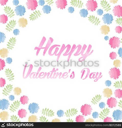 Watercolor Happy Valentines Day Lettering, vector format