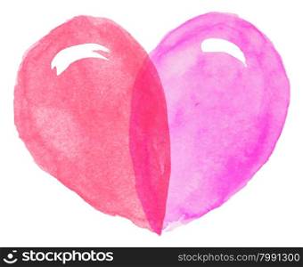 watercolor heart for Valentine&rsquo;s day, vector