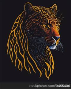 Watercolor Leopard  Stunning Digital Painting with Low-Poly Effect and Soft Lighting