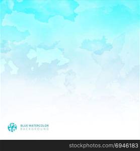 Watercolor light blue background and texture with copy space for text. vector illustration