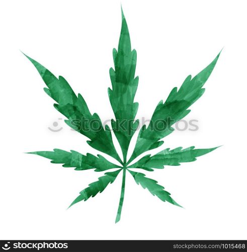 watercolor Marijuana leaf isolated on white background
