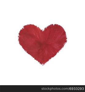 Watercolor painted heart. Watercolor painted red heart on white background. Vector illustration