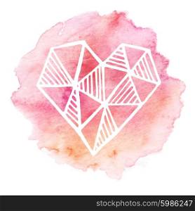Watercolor painted pink hear. Vector element for your design. Watercolor painted pink hear. Vector element for your design EPS10