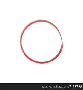 watercolor painted red circle on white background, vector. watercolor painted red circle on white background