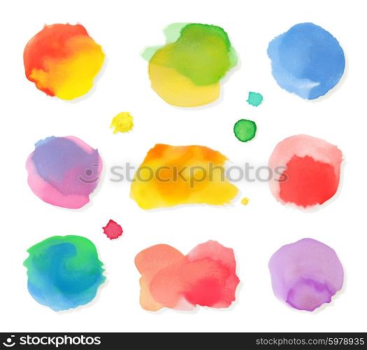 Watercolor painting, vector icon set
