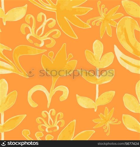 Watercolor pattern. Floral texture. Abstract floral background. Seamless texture. Flowers watercolors. National Ukrainian painting. Vector