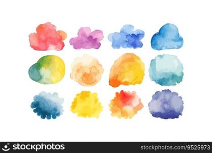 Watercolor rainbow on white background. Vector illustration design.
