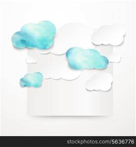 Watercolor rainy clouds. Vector illustration