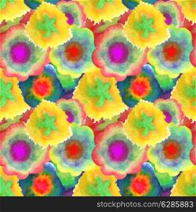 Watercolor seamless texture. Beautiful pattern of the petals. Vector illustration