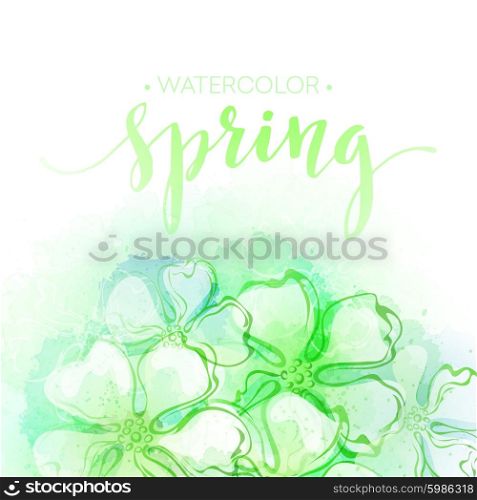 Watercolor spring flower background. Vector illustration. Watercolor spring flower background. Vector illustration EPS10