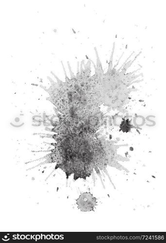 Watercolor stain in the style of engraving. Watercolor splashes. The object is separate from the background. Vector element for printing, banners and your design. Watercolor stain in the style of engraving. Watercolor splashes.