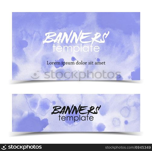Watercolor template banners. Abstract Hand drawn Watercolor background. Vector illustration template banners