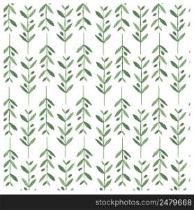 Watercolor vector pattern with olive branches. Illustration on white background. Nature and Organic concept. Natural product.