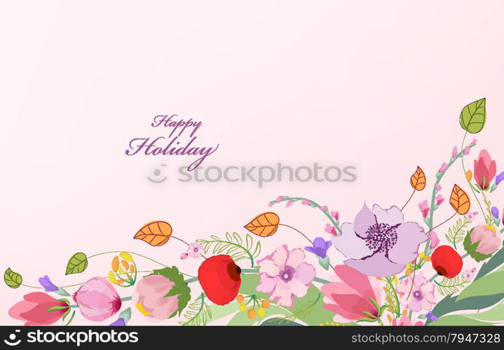 Watercolor Wild flower background