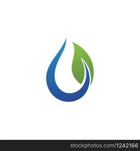 waterdrop and leaf ecology nature element vector