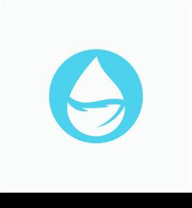 waterdrop and leave logo illustration vektor template