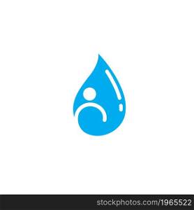 waterdrop with people icon vector concept design template web