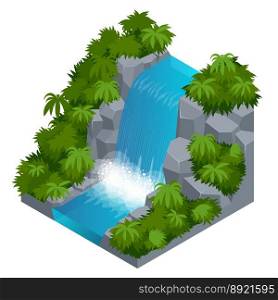 Waterfall in tropical forest build your own vector image