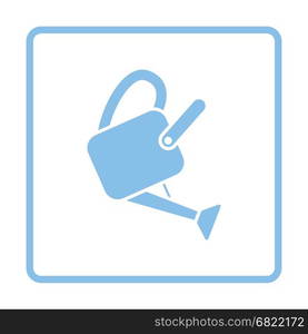 Watering can icon. Blue frame design. Vector illustration.