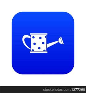 Watering can icon digital blue for any design isolated on white vector illustration. Watering can icon digital blue