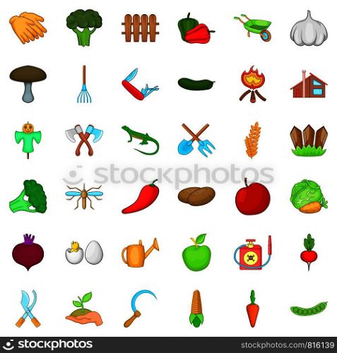 Watering can icons set. Cartoon style of 36 watering can vector icons for web isolated on white background. Watering can icons set, cartoon style