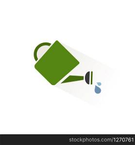 Watering can. Isolated color icon. Gardening glyph vector illustration