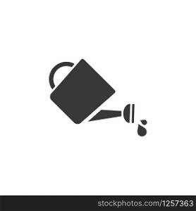Watering can. Isolated icon. Gardening glyph vector illustration