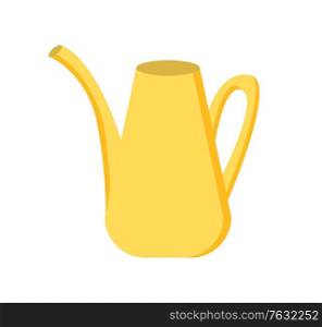 Watering can isolated metal vessel to pour plants for growth. Vector agriculture tool, pot with water, gardening instrument in flat design cartoon style. Watering Can Isolated Metal Vessel to Pour Plants