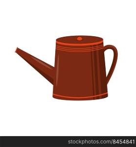 Watering can semi flat color vector object. Full sized item on white. Garden equipment. Nurturing plants with water. Simple cartoon style illustration for web graphic design and animation. Watering can semi flat color vector object