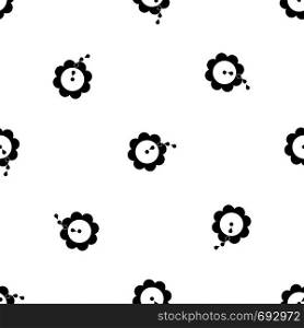 Watering flower pattern repeat seamless in black color for any design. Vector geometric illustration. Watering flower pattern seamless black