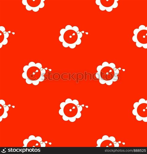 Watering flower pattern repeat seamless in orange color for any design. Vector geometric illustration. Watering flower pattern seamless