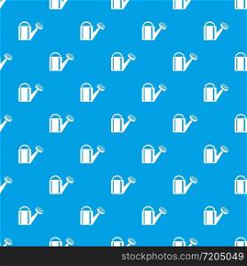 Watering plant pattern vector seamless blue repeat for any use. Watering plant pattern vector seamless blue