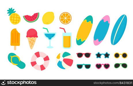 Watermelon and ice cream vector Helps to relax in summer Beach trip concept.