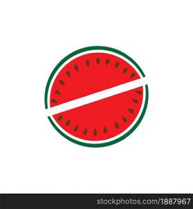 Watermelon fruit icon logo vector