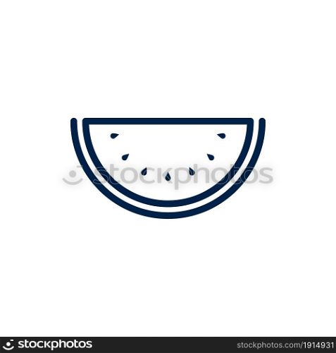 Watermelon fruit icon, vector isolated melon symbol isolated on white background.