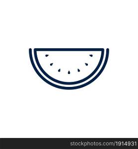 Watermelon fruit icon, vector isolated melon symbol isolated on white background.