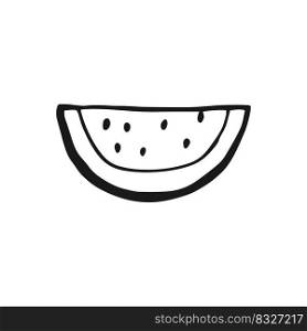 Watermelon. Hand drawn vector illustration. Line art style isolated isolated on white background.