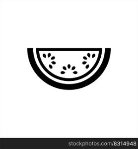 Watermelon Icon, Fruit Icon Vector Art Illustration